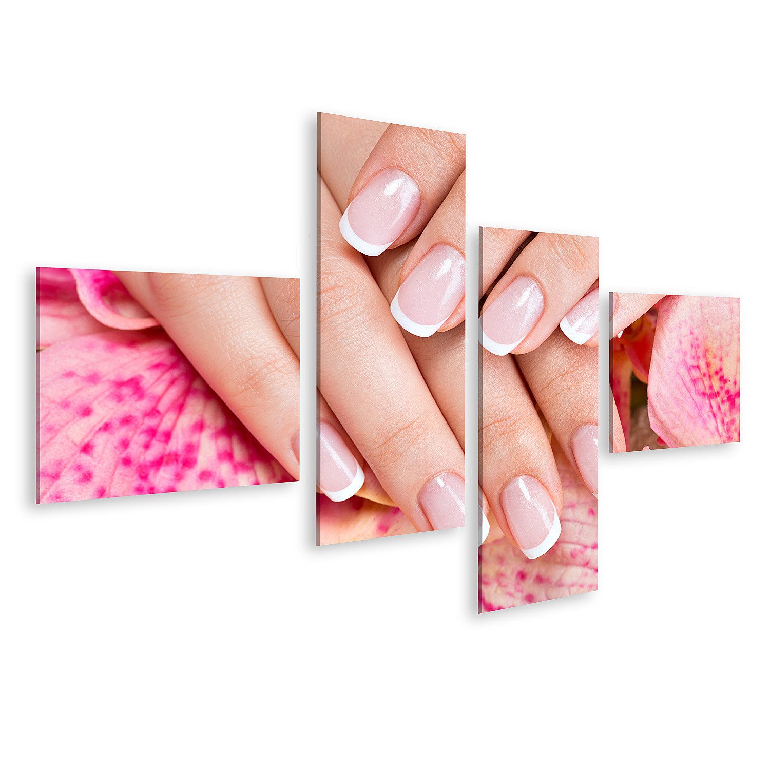 Leinwandbild Schöne Frau S Nägel Französisch Maniküre Nagelstudio Bilder