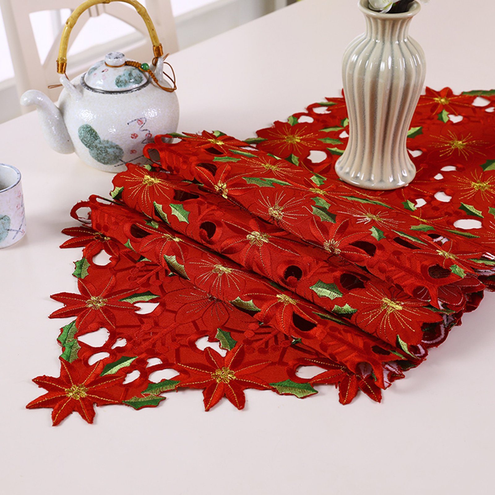 OKWISH Tischläufer Weihnachtstischläufer Tischwäsche Weihnacht Deko Esstisc günstig online kaufen
