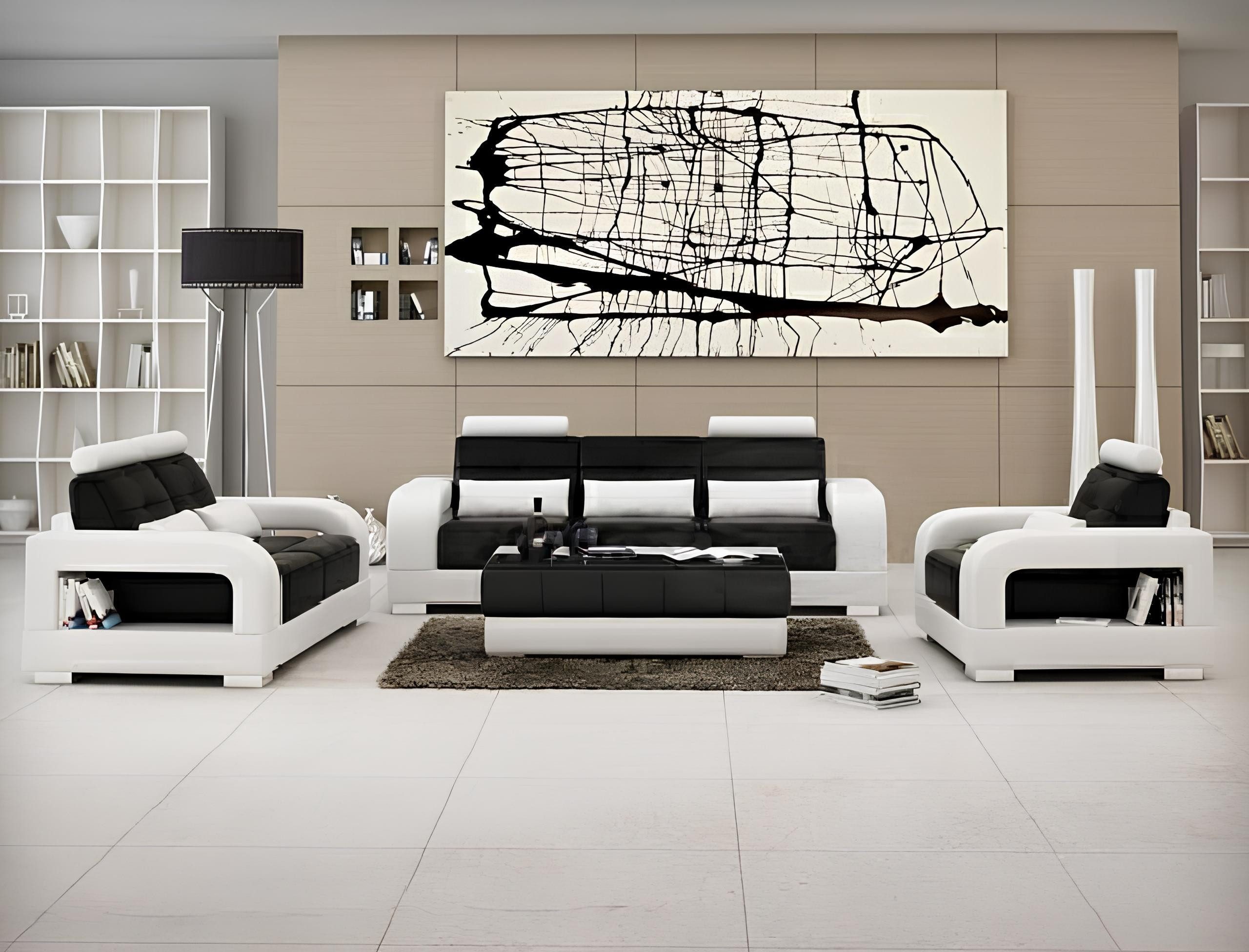 JVmoebel Sofa H2209 Designer Polstergarnitur mit USB-Anschlüssen und hohem Komfort, Made in Europa