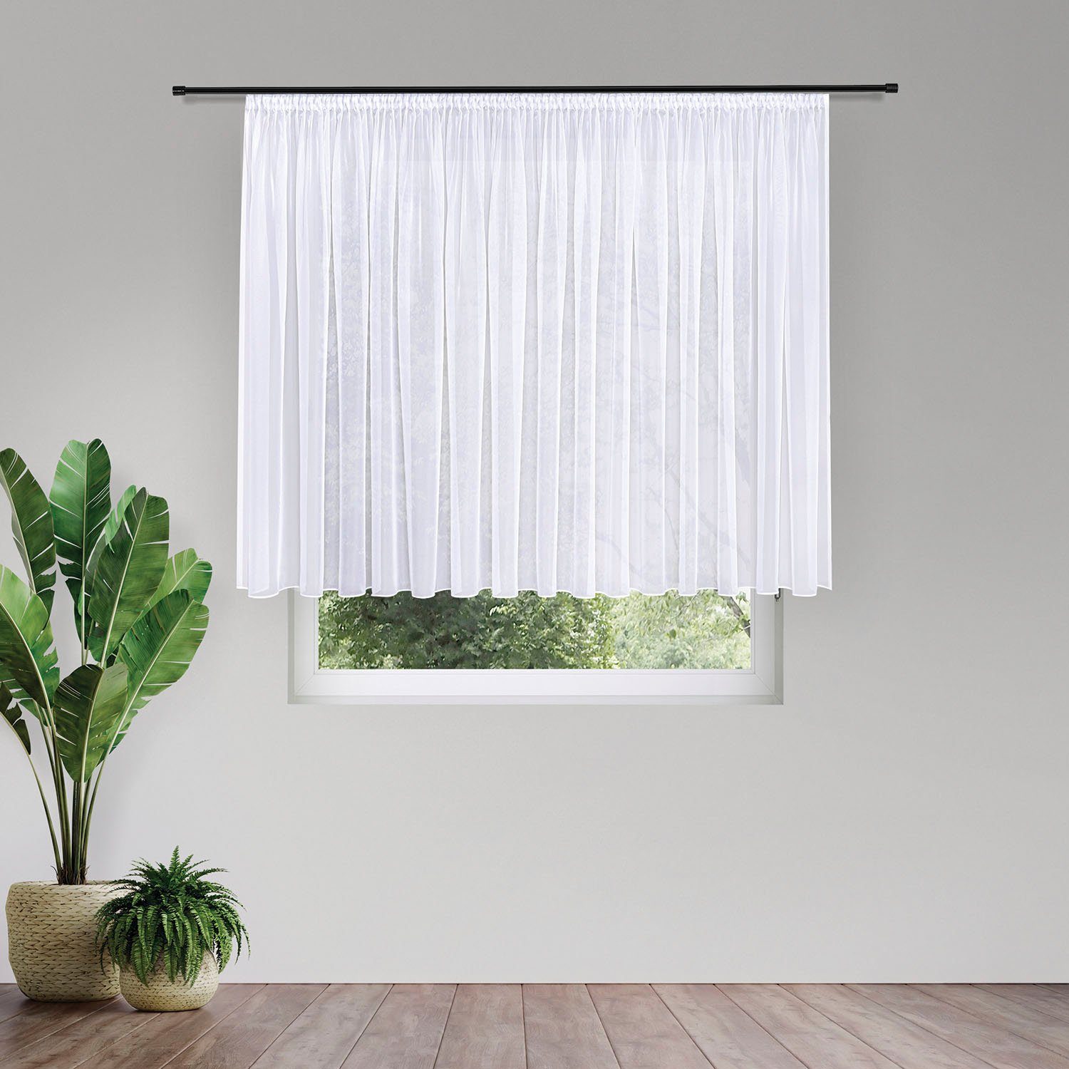 Gerster Gardine Laura (1 St), Smokband, transparent, Voile, Elegante Voile günstig online kaufen