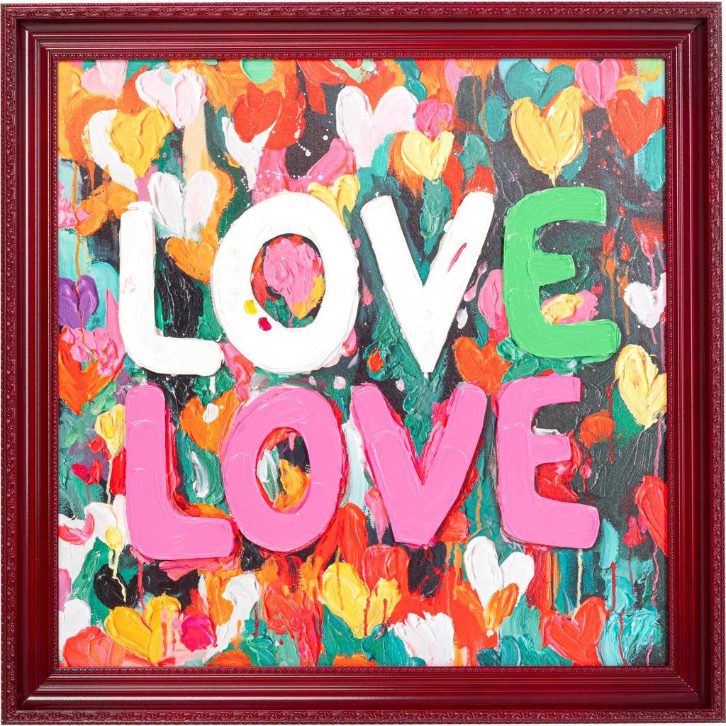 Kare Design Bild Love Love, Abstrakt, 80x80 cm, Inklusive Rahmen