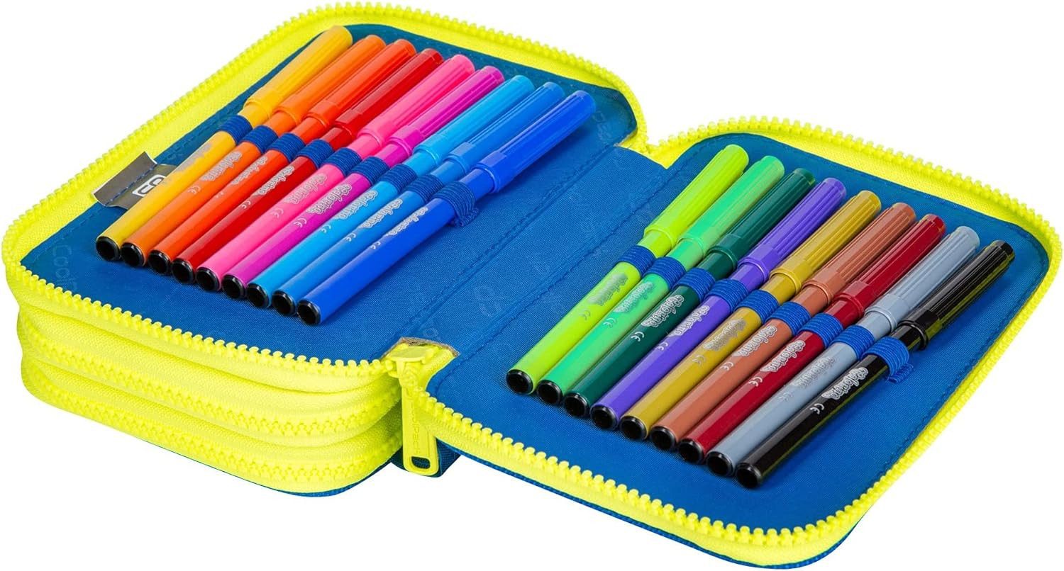 GOLDKIDS Federmäppchen COOLPACK XXL Federtasche Federmappe, (44-teilig gefüllte Schüleretui, 1-tlg., 3-stöckig 20 x 13,5 x 7 cm), Football 2T inkl. Füller Patro – Bild 4 von 4