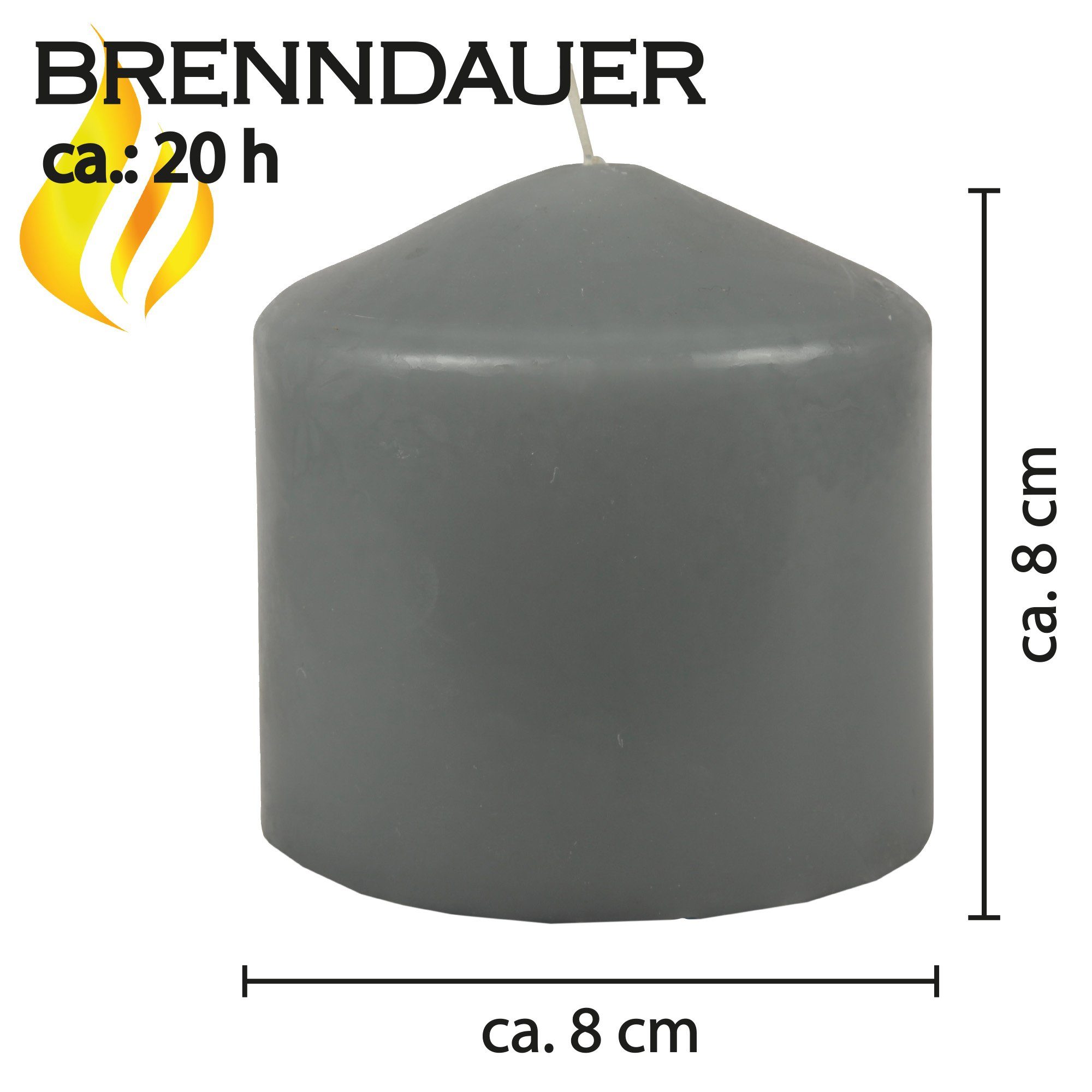 HS Candle Adventskerze Stumpenkerze (1-tlg), Wachskerzen Ø8cm x 8cm Kerzen in vielen Farben