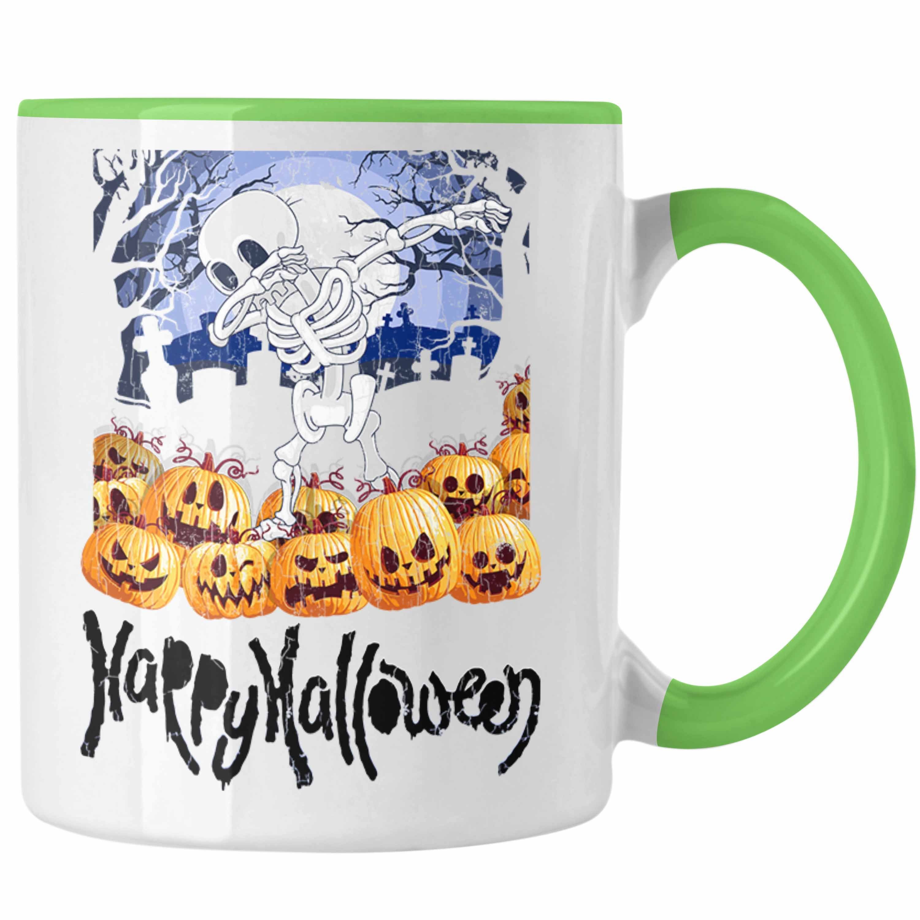 Dabbing Halloween Tasse Tasse Trendation Kürbis Skelet Dekoration Becher Grün