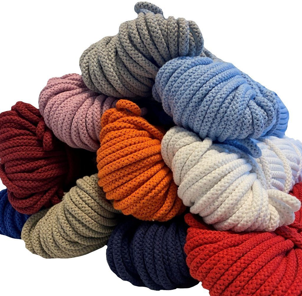 Thumbnail - Mississhop Kordel 100 m / Ø 5 mm / Ø 3 mm Baumwollkordel Seil Kordel 100 % Baumwolle