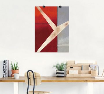 Artland Wandbild Abstrakt in rot-grau, Gegenstandslos (1 St), als Leinwandbild, Poster in verschied. Größen