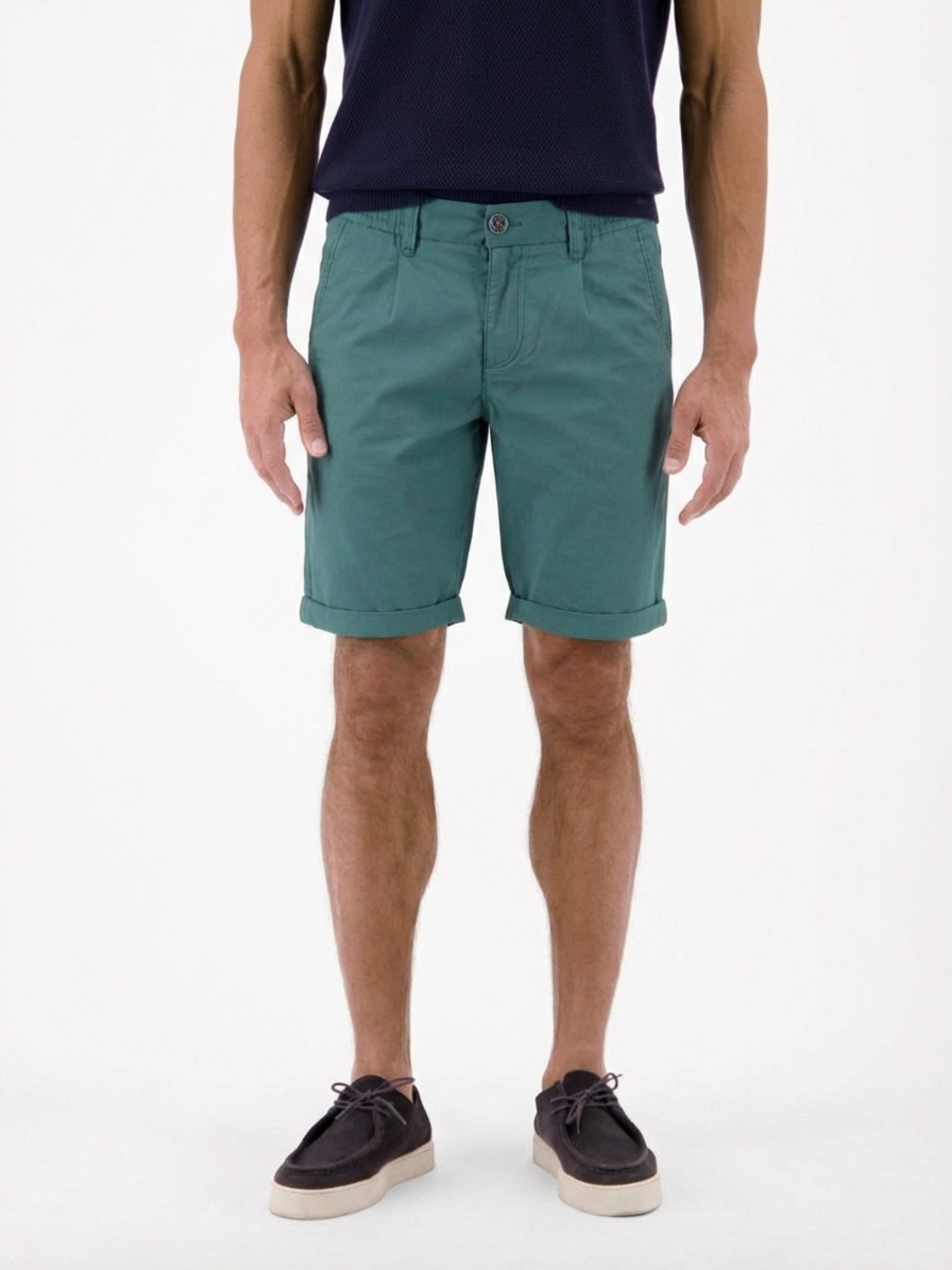 LERROS Chinoshorts mit Bindeband und Aufschlag am Bein