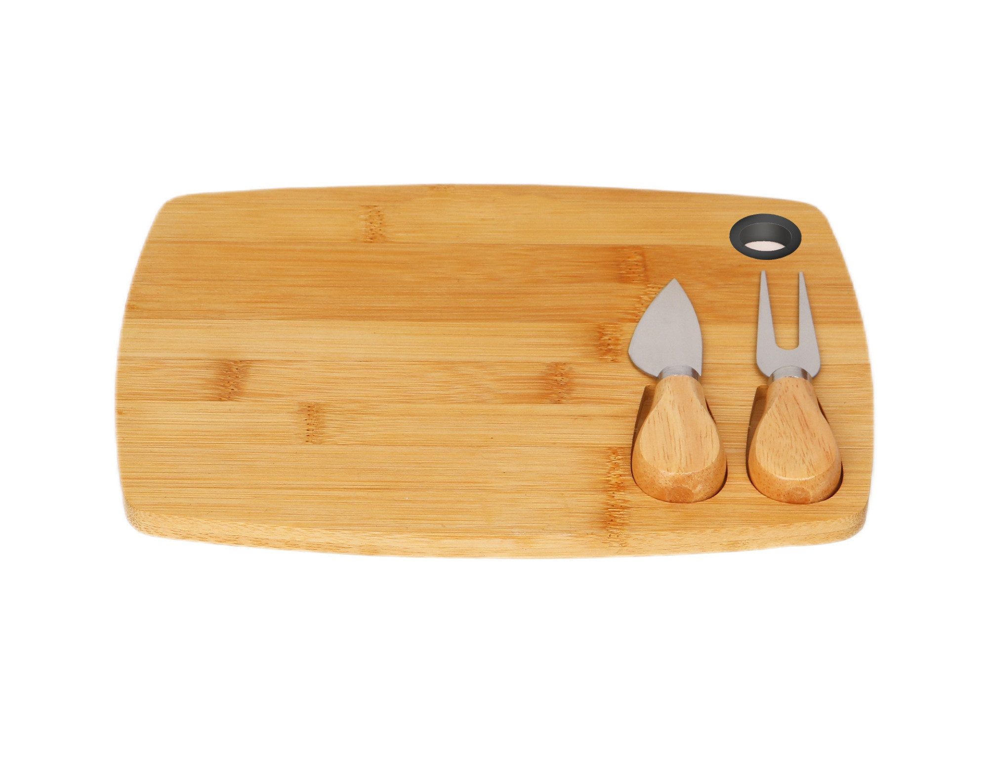 Cheffinger Käsebrett 3-teiliges Bambus-Set – Perfekt zum Servieren & Genießen, (1-St)