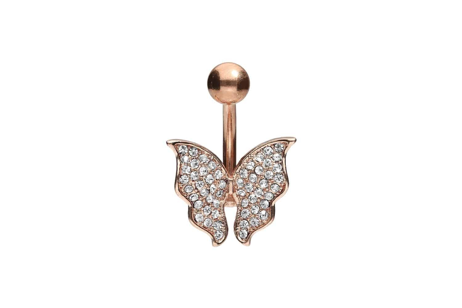 Bauchnabelpiercing Chirurgenstahl Bananabell mit Brass-Design SCHMETTERLING