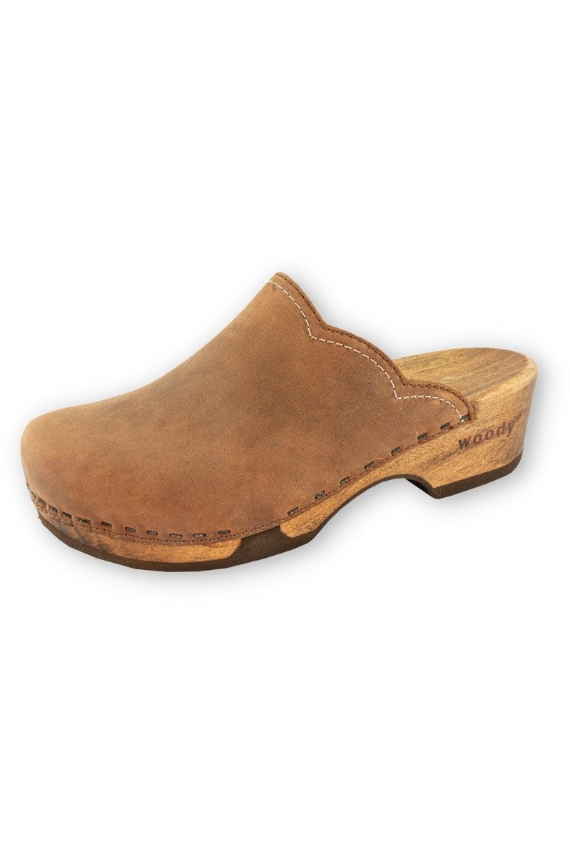 woody GmbH Clogs Damen - EMMA - tabak Кросівки Балетки