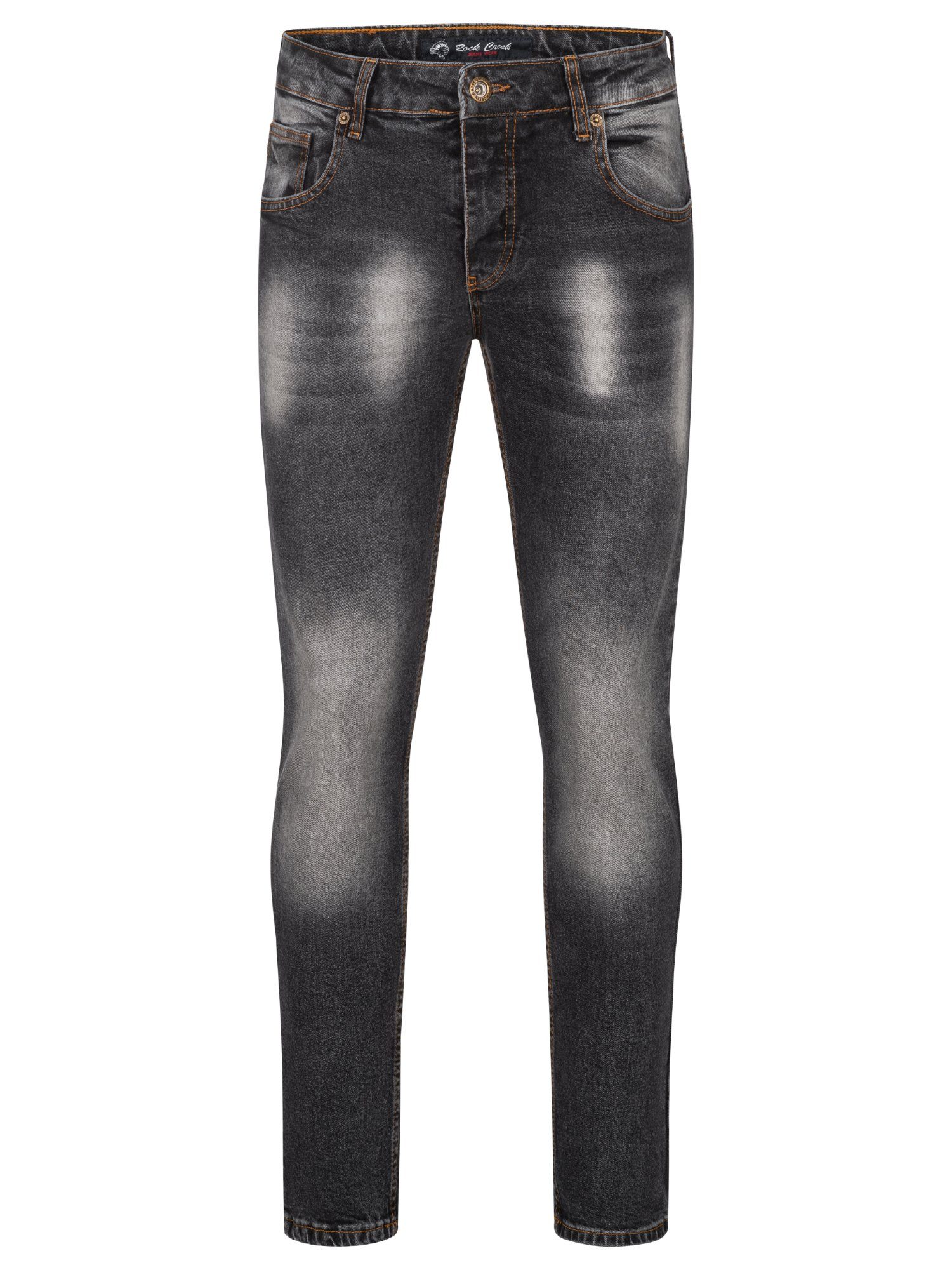 Regular-fit-Jeans Herren Jeans Stonewashed Dunkelgrau RC-2404