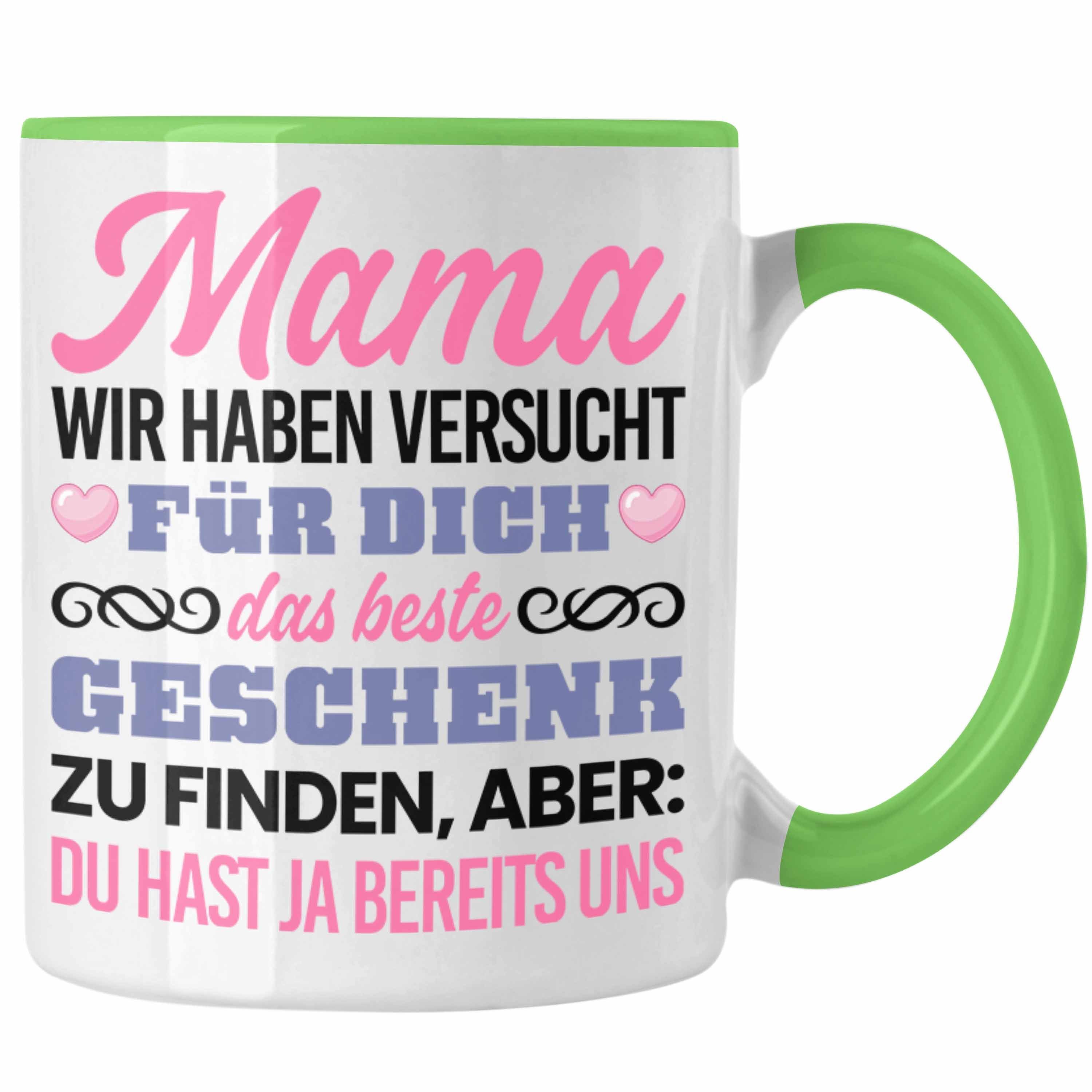 Trendation Tasse Mama Tasse Geschenk zum Muttertag Weihnachten Geburtstag Geschenkidee Grün