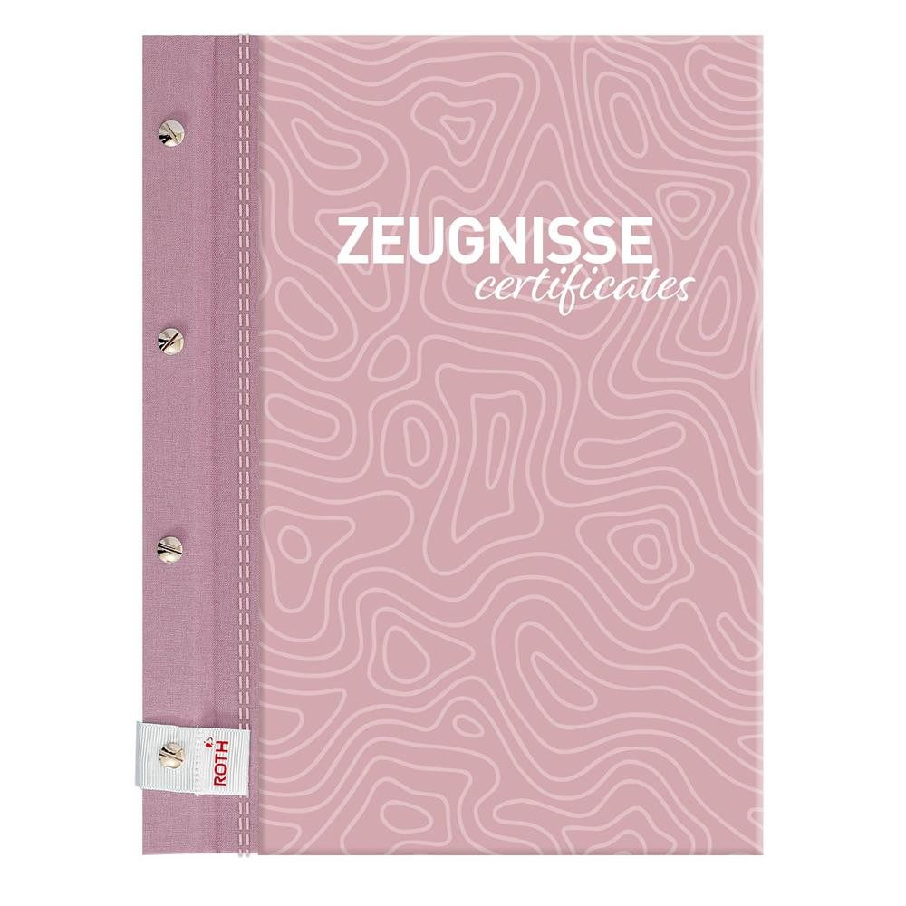 Roth Organisationsmappe Zeugnismappen Dusty Rose A4, 12 Einlagen, Leinen-/Papiereinband