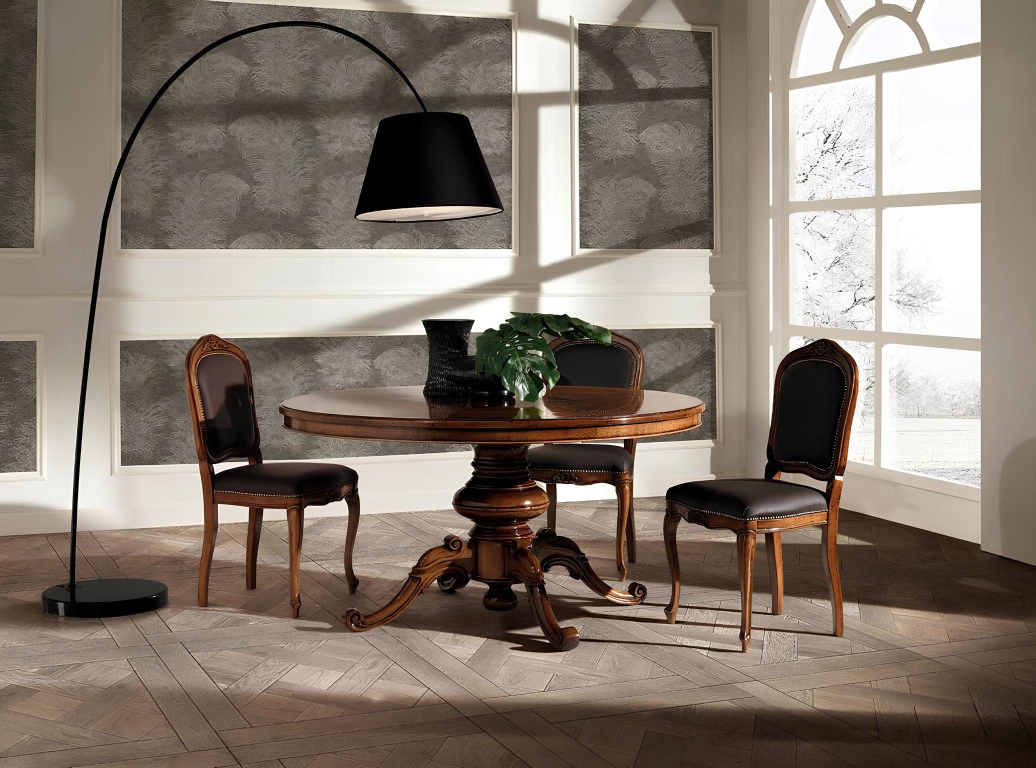 JVmoebel Esstisch Runder Massivholztisch für Esszimmer in Braun, Italienisch, Made in Europa