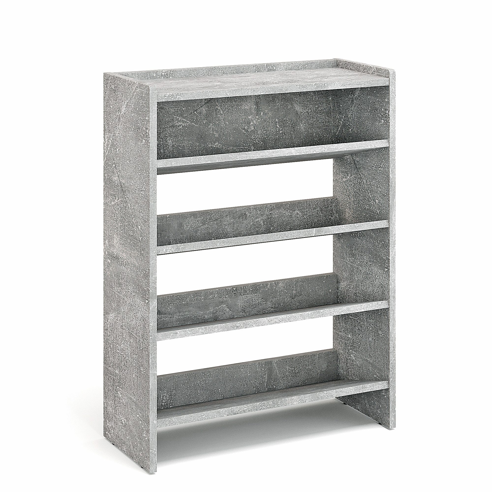 KOMTO Schuhregal Elexis 4 Schmal - Schuhablage Flur mit 4 Ebenen Offener Schuhschrank, Schuhschrank Schuh Organizer Platzsparend, 60 x 25 x 80 cm