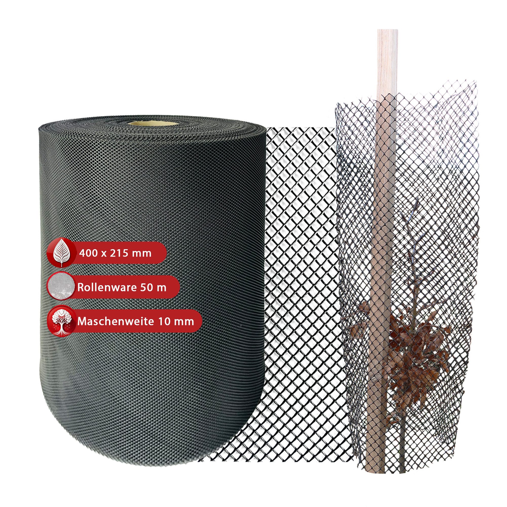 siwitec Schutznetz Poly-Net Baumschutznetz,Wildverbiss, Verbissschutz Forstpflanzen, Schu, BxL: 5x2.15 m, Schützt vor Wildverbiss