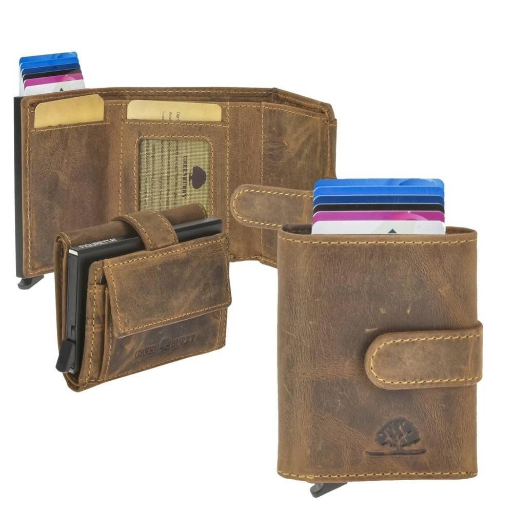 Geldbörse "Vintage" Leder Kartenbörse 8x10cm antik braun