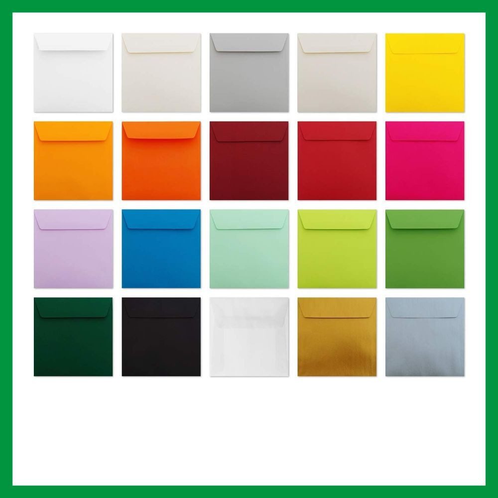 Briefumschläge24Plus Briefumschlag 50 St. 17 x 17 cm Конверты Quadratisch verschiedenen Farben, 170 x 170 mm Конверты Recyceltes Material