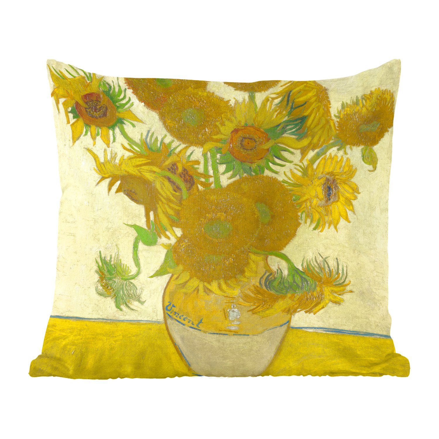 MuchoWow Dekokissen Sonnenblumen - Vincent van Gogh, Zierkissen mit Füllung für Wohzimmer, Schlafzimmer, Deko, Sofakissen