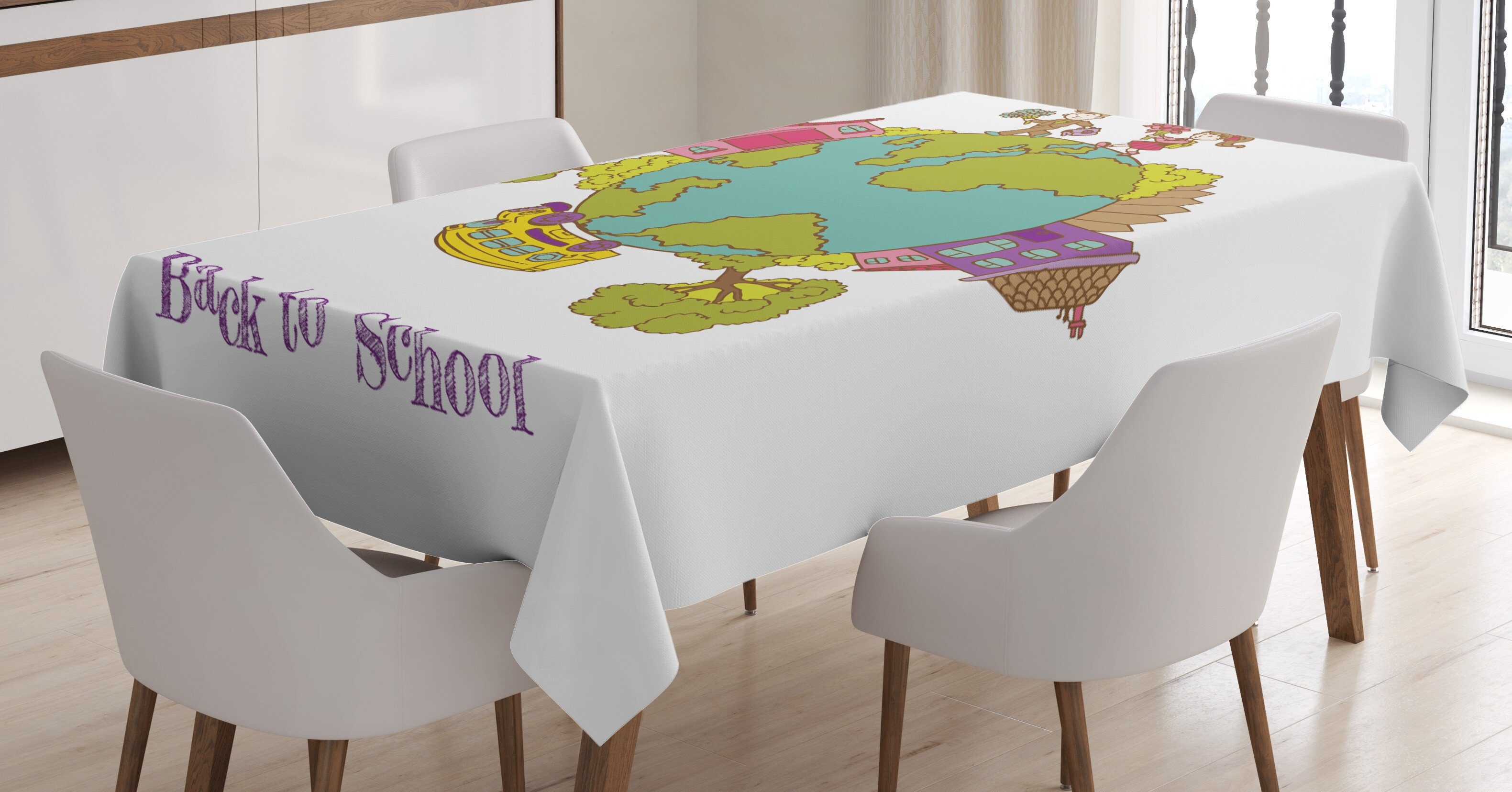 to Farben, Außen Schulbus Tischdecke geeignet School-Konzept Waschbar Abakuhaus den Back Farbfest Bereich Für Klare