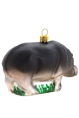 Hamburger Weihnachtskontor Christbaumschmuck Nilpferd - Hippopotamus, mundgeblasen - handdekoriert