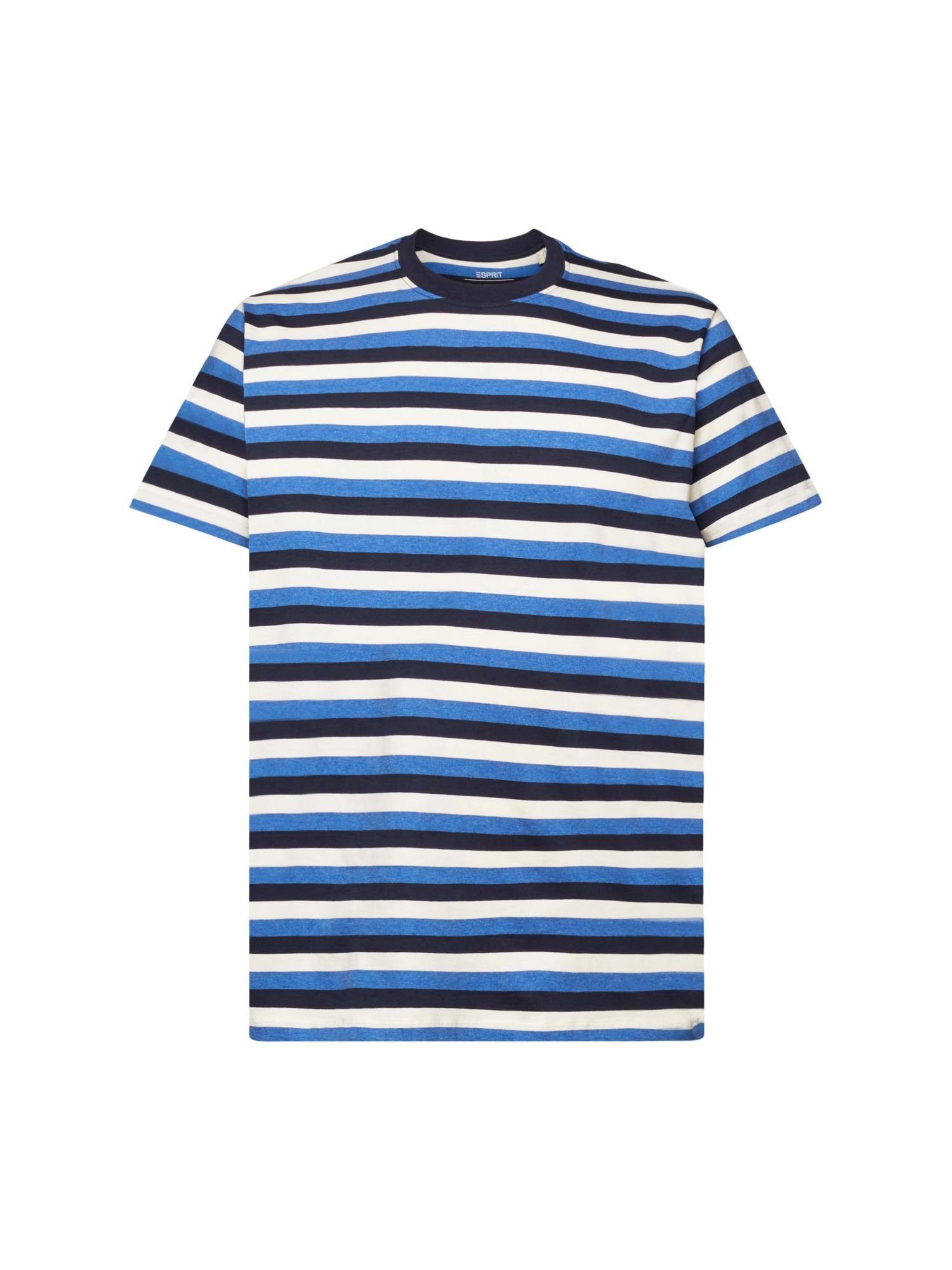 Esprit NAVY aus T-Shirt Gestreiftes T-Shirt (1-tlg) Baumwolljersey