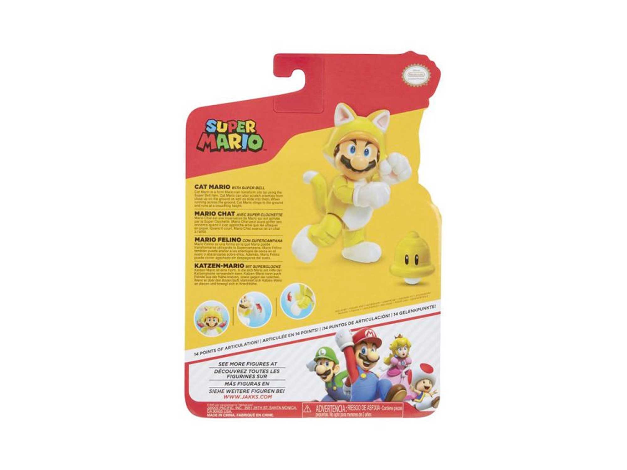 Super Mario Actionfigur Nintendo Super Mario Figur Cat Mario with Superball, 10 cm