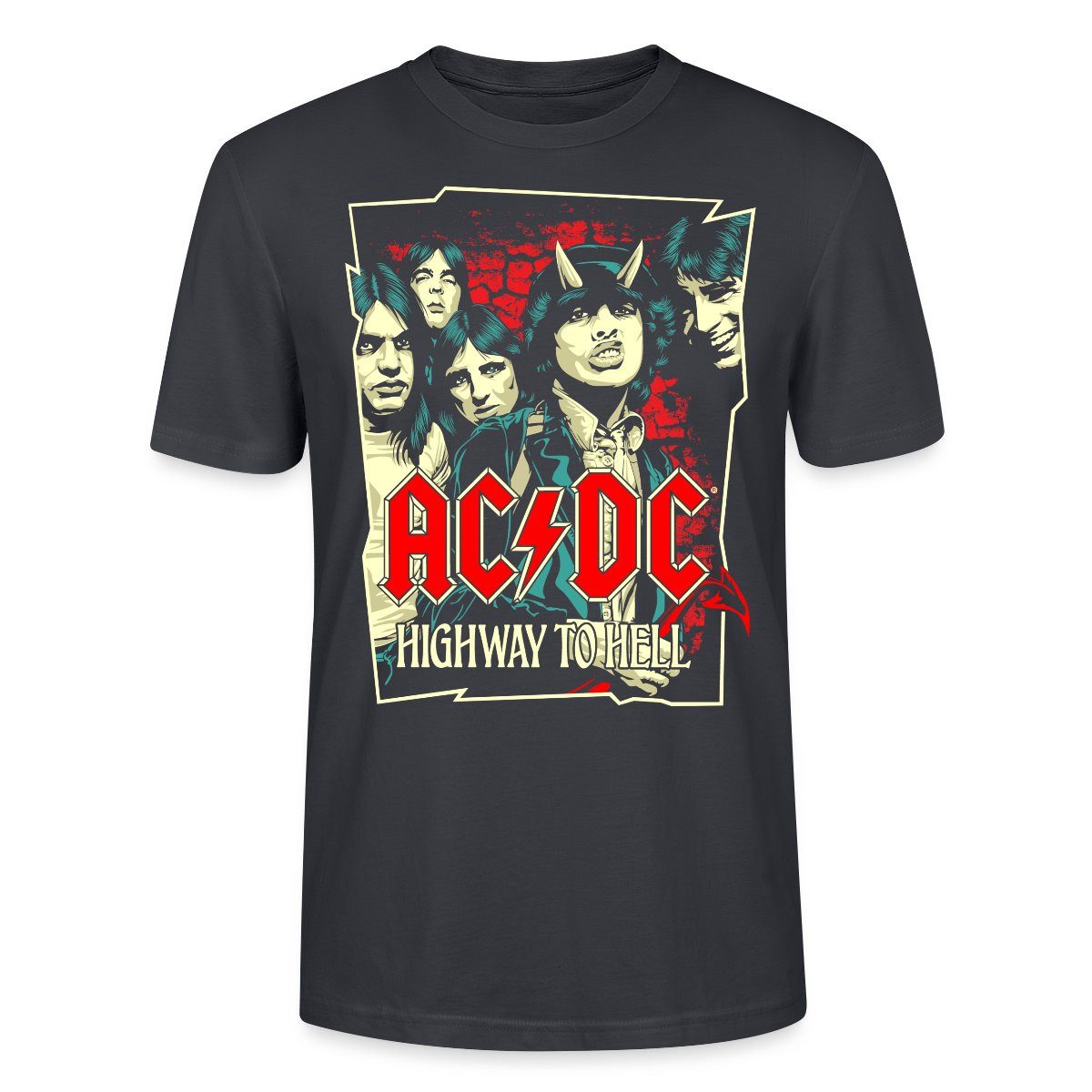 Spreadshirt T-Shirt AC/DC Bandlogo Bild Highway To Hell Album Unisex Bio T-Shirt (1-tlg)