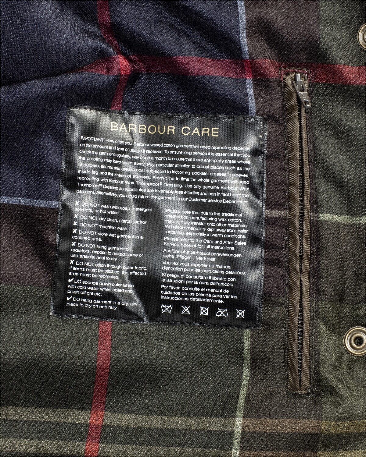Barbour Allwetterjacke Wachsjacke Winter Defence Tartan