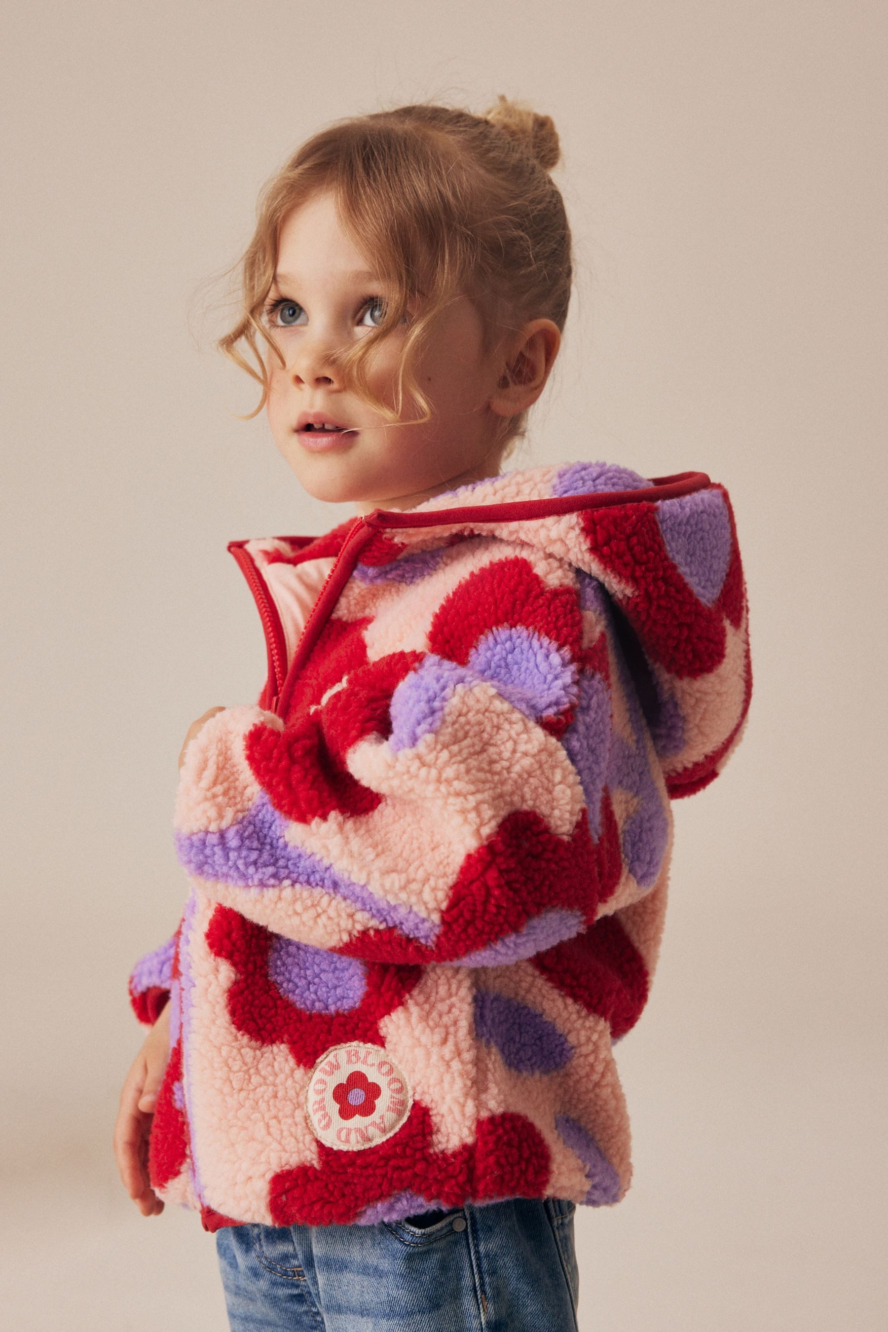 Next Fleecejacke Geblümtes Jacquard-Fleece (1-St)