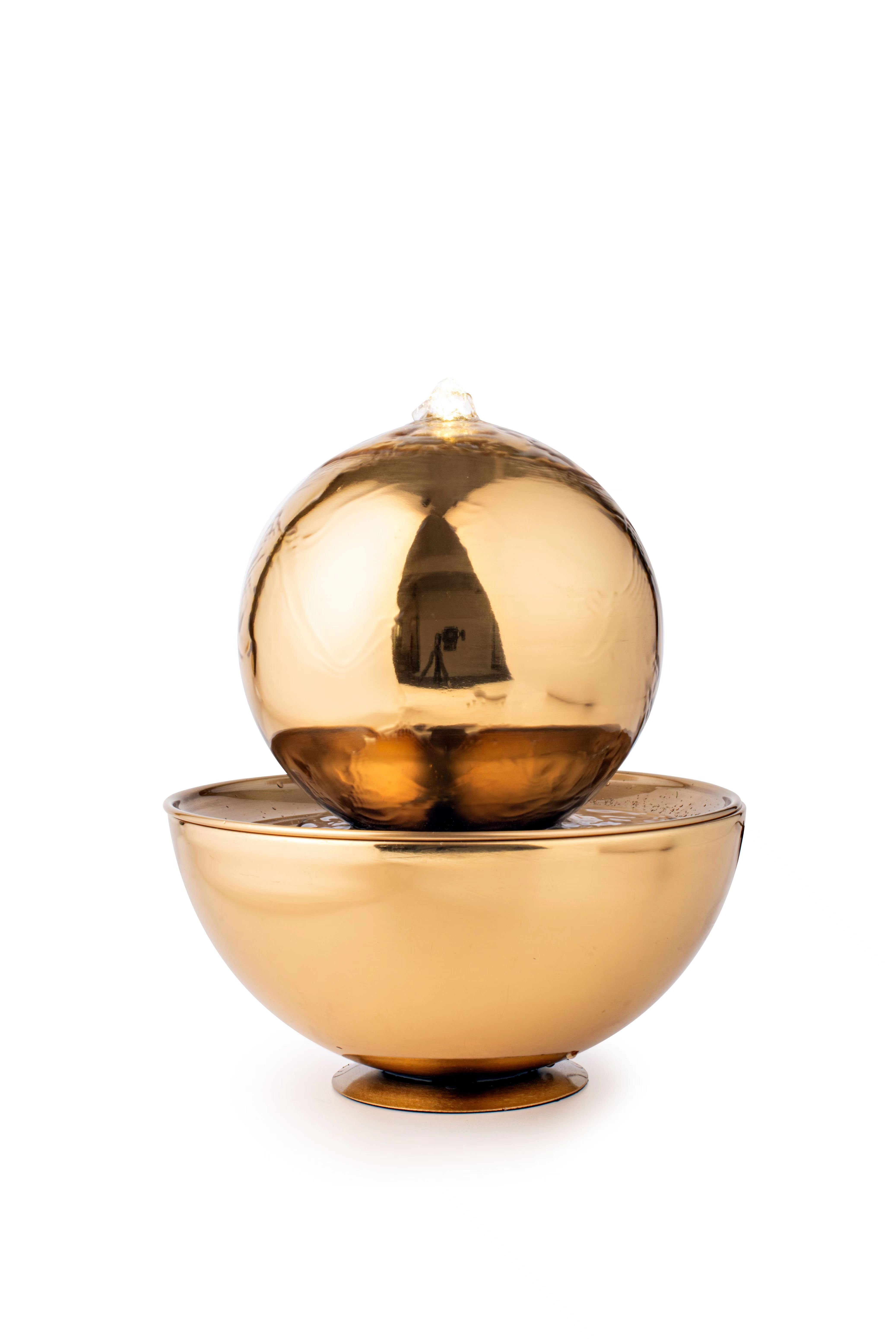 Köhko Zimmerbrunnen KÖHKO® Zimmerbrunnen Goldblumentopf mit LED-Beleuchtung