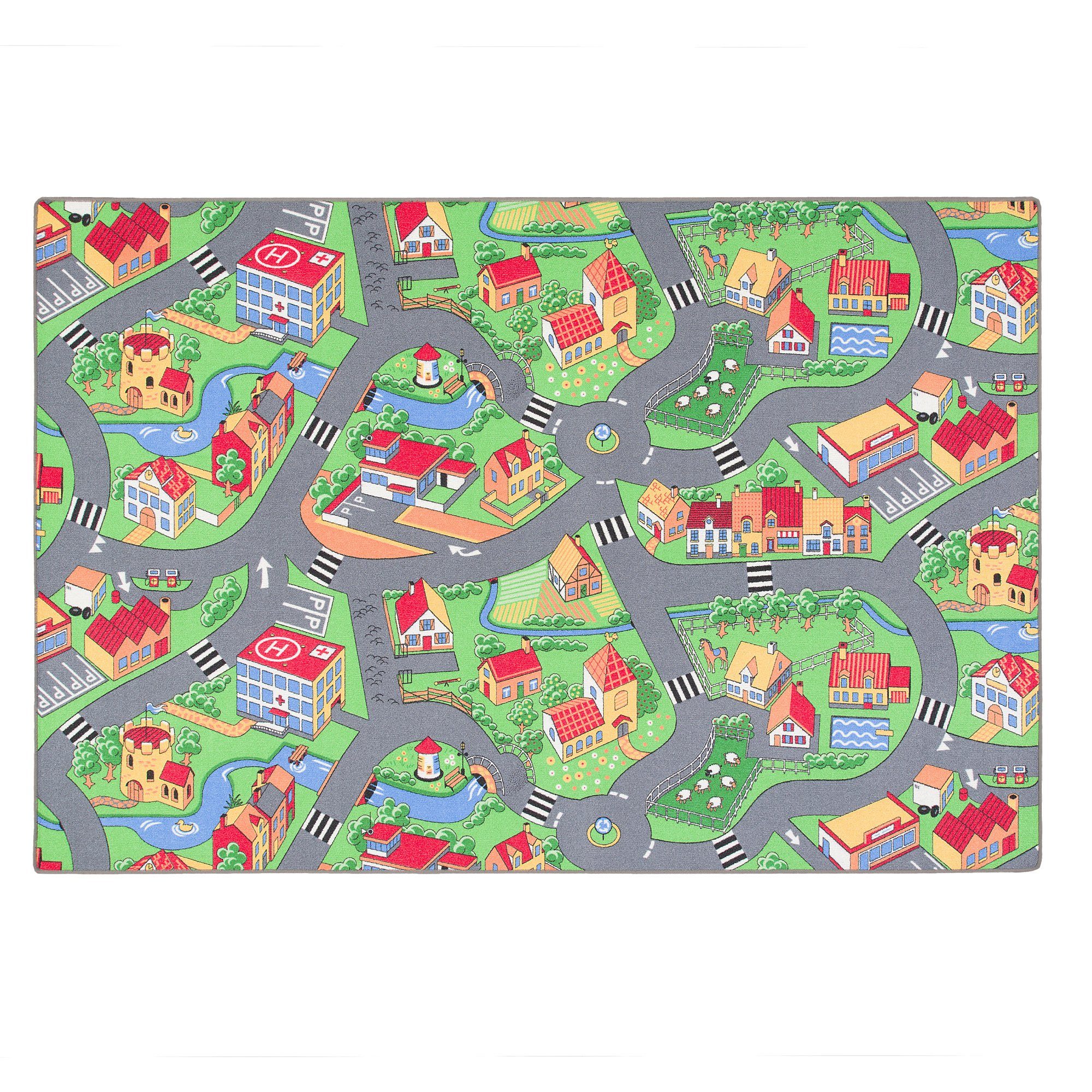 Snapstyle Kinderteppich Kinder Spiel Teppich Little Village, Rechteckig, Höhe: 4 mm