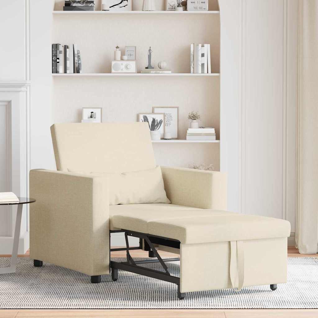 vidaXL Sessel Einzel-Schlafsofa mit Rädern Creme günstig online kaufen