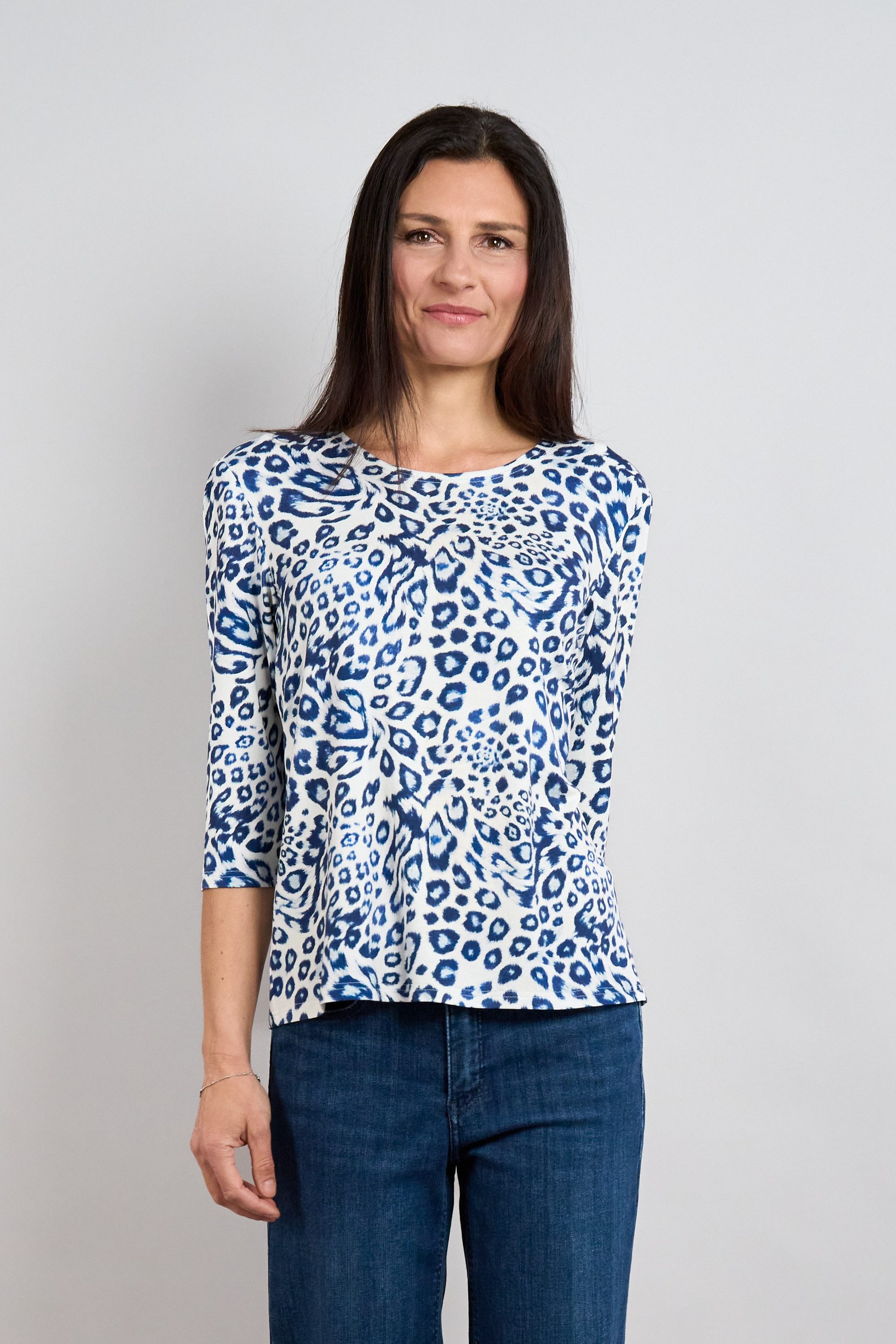 Seidel Moden 3/4-Arm-Shirt 3/4 Arm Shirt mit Leo-Print - MADE IN GERMANY