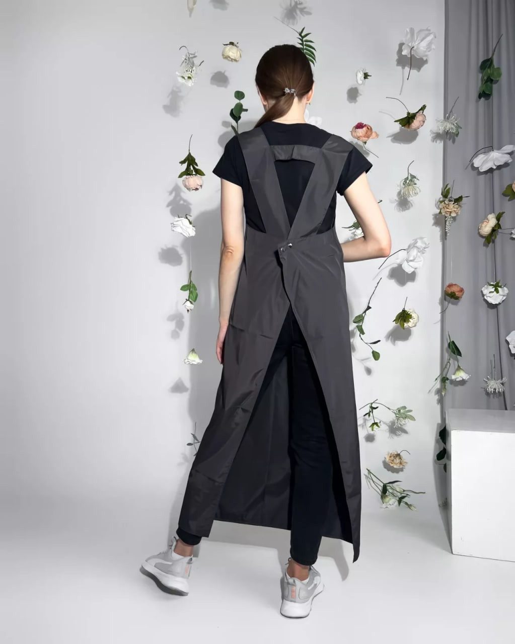 STM Company Kittelschürze Friseurschürze Dress, Elegante Berufsschürze im Abendkleid-Design