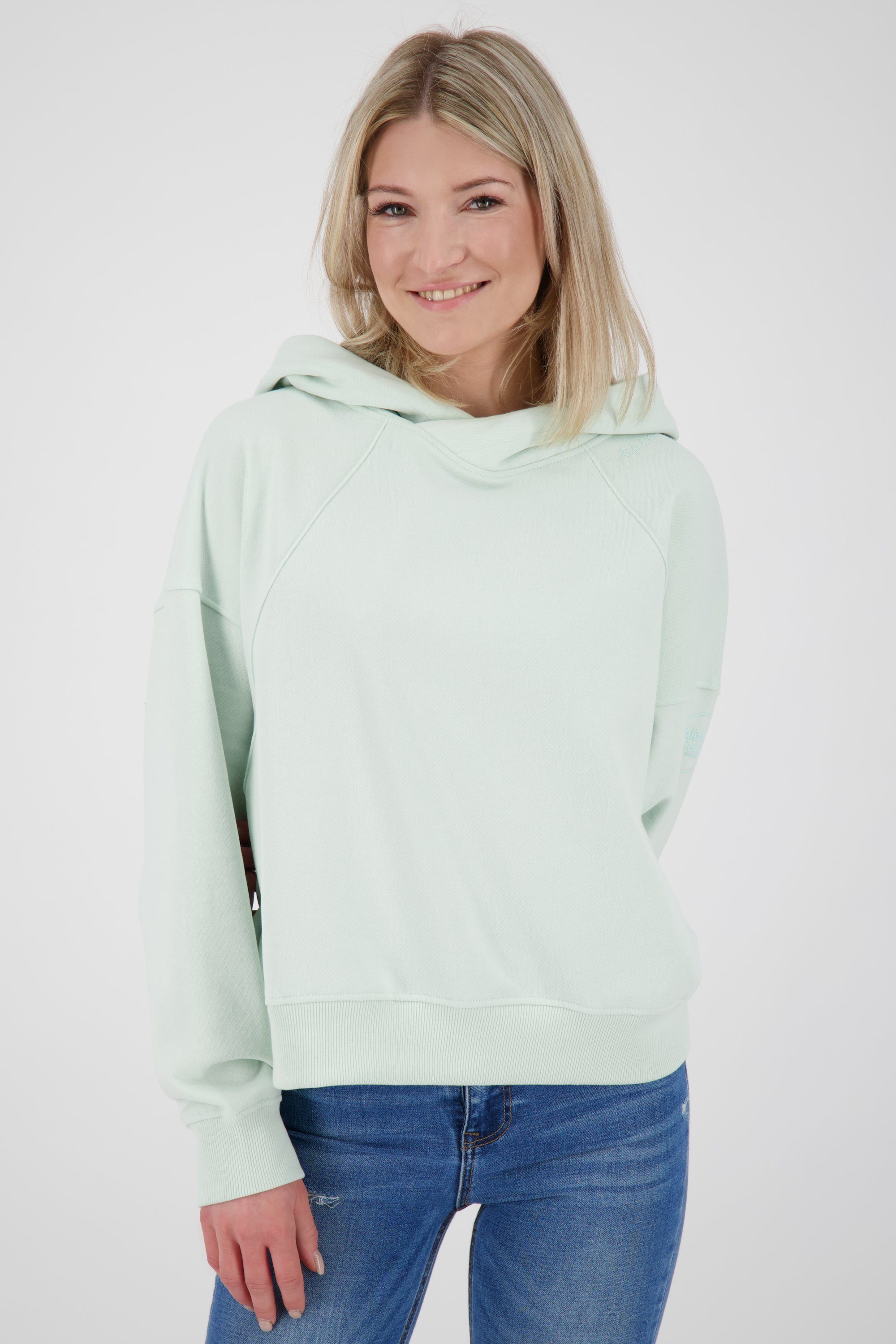 Kapuzensweatshirt JerraAK teal Damen Sweat Kickin melange A Alife &