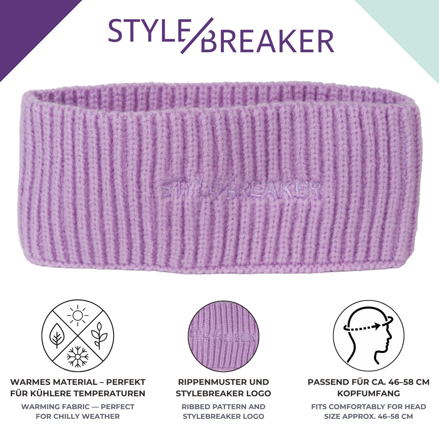 styleBREAKER Stirnband Strick Stirnband Rippenmuster (1-St) – Bild 3 von 5