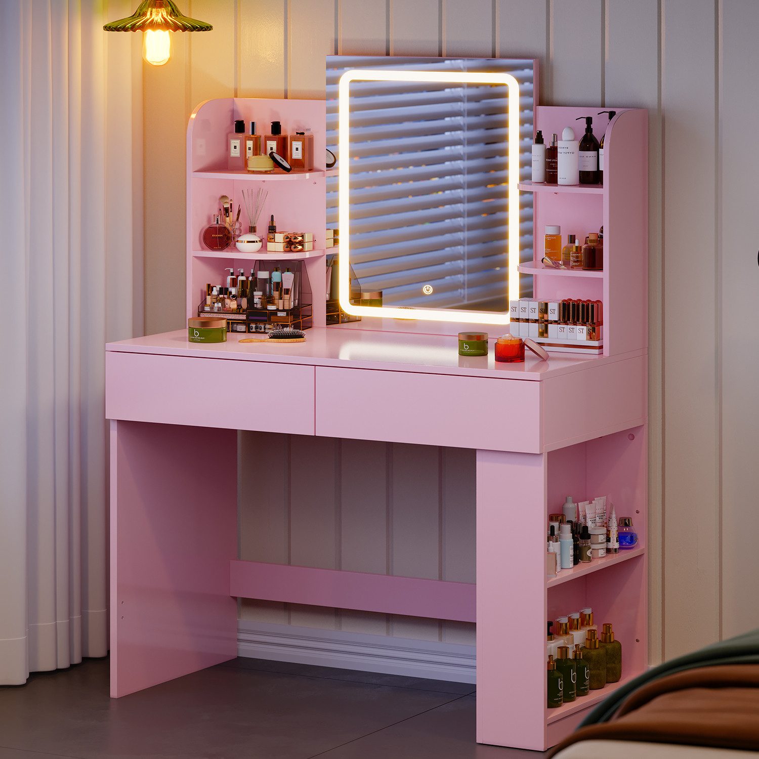 HOMALL Schminktisch mit LED-Beleuchtung, einstellbare Helligkeit, günstig online kaufen