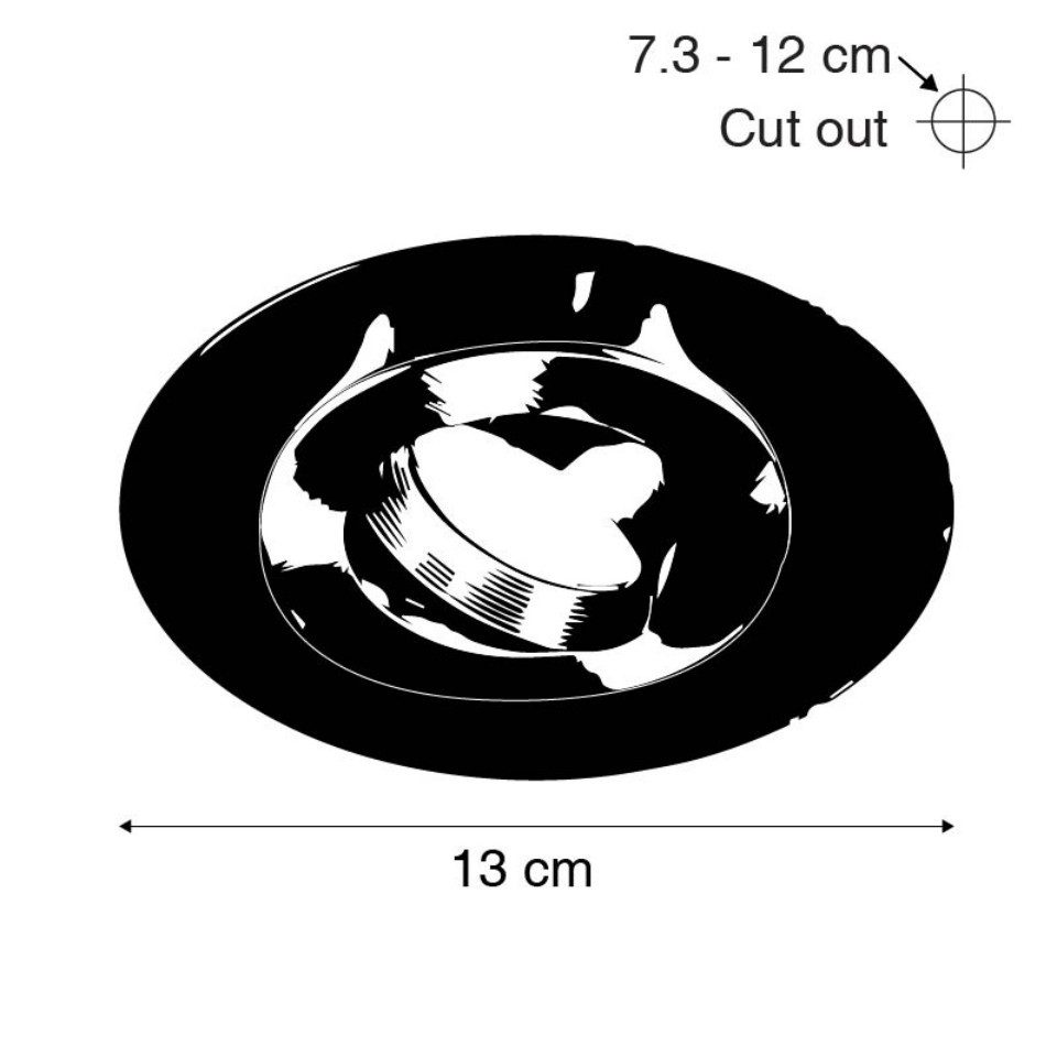 Qazqa LED Einbaustrahler Edu, ohne Leuchtmittel, Warmweiß, QAZQA Downlight, gu10, Schwarz, Stahl, Modern
