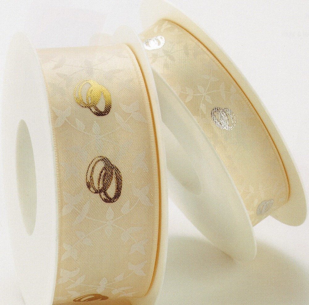 Goldina Loy GmbH + Co KG Tischband STOFF- BAND Eheringe Forever GOLDINA 40 mm/2m