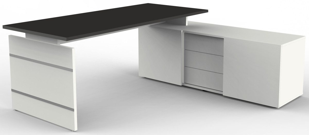 KERKMANN Schreibtisch Komplettarbeitsplatz Form 4 mit Schreibtisch und Sideboard anthrazit