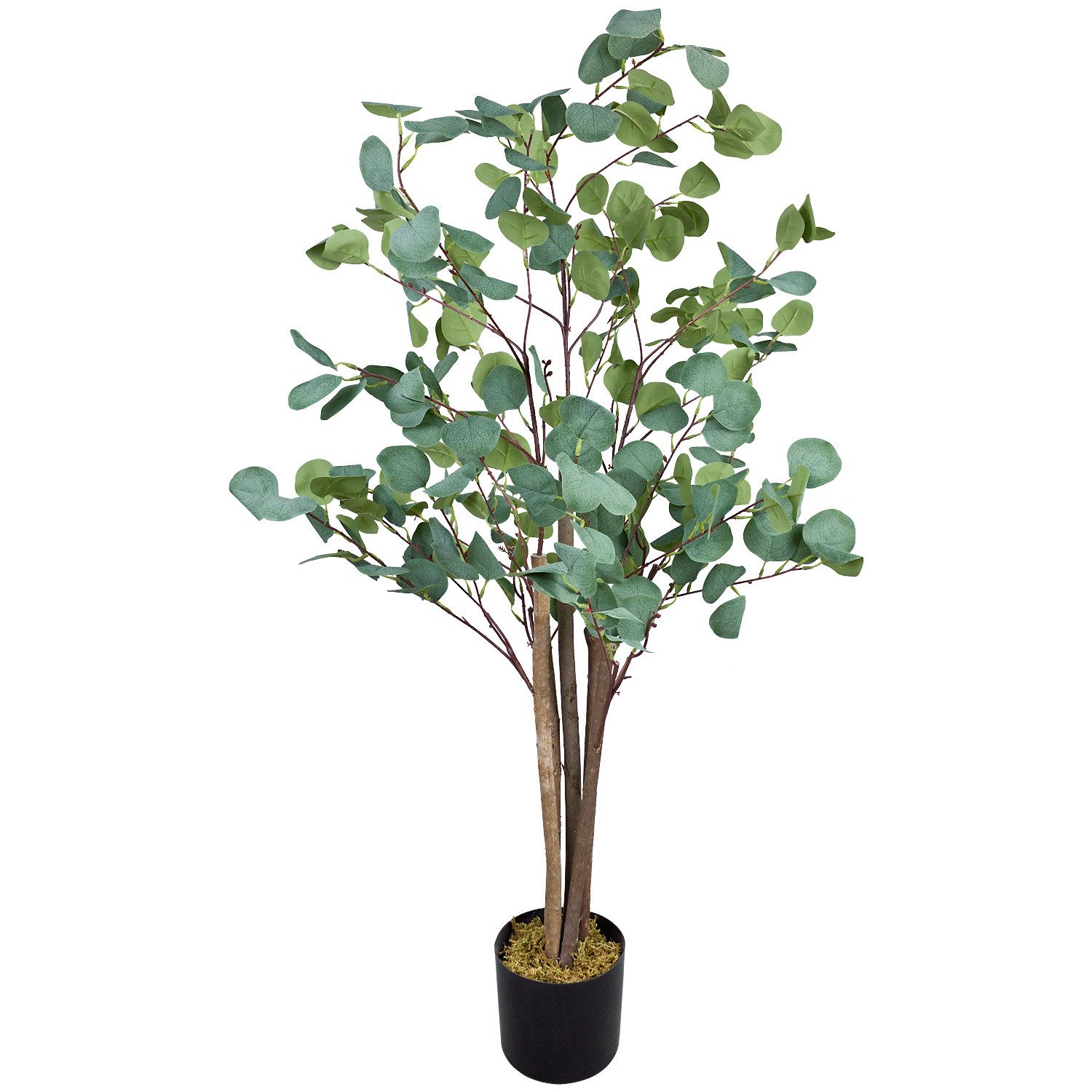 Kunstbaum Eukalyptusbaum Eukalyptus Kunstbaum Künstliche Pflanze Echtholz 120 cm Eukalyptus, Decovego, Höhe 120 cm