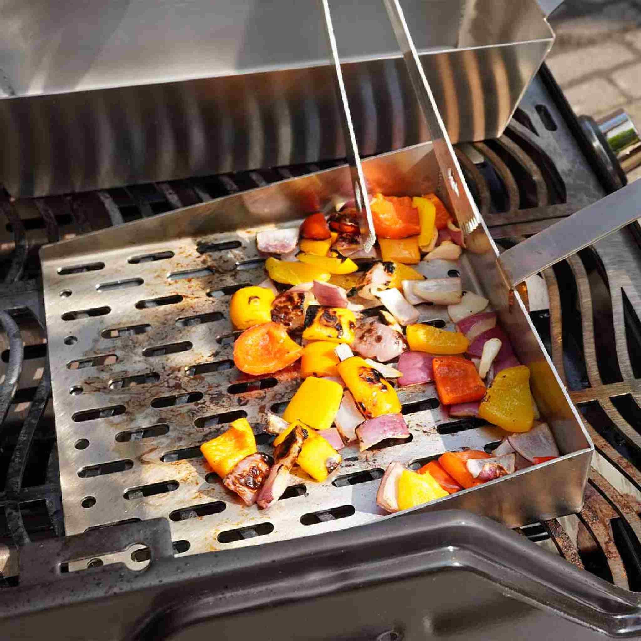 Feuerfest 123 GmbH Grillplatte Grillplatte mit Griff aus Edelstahl