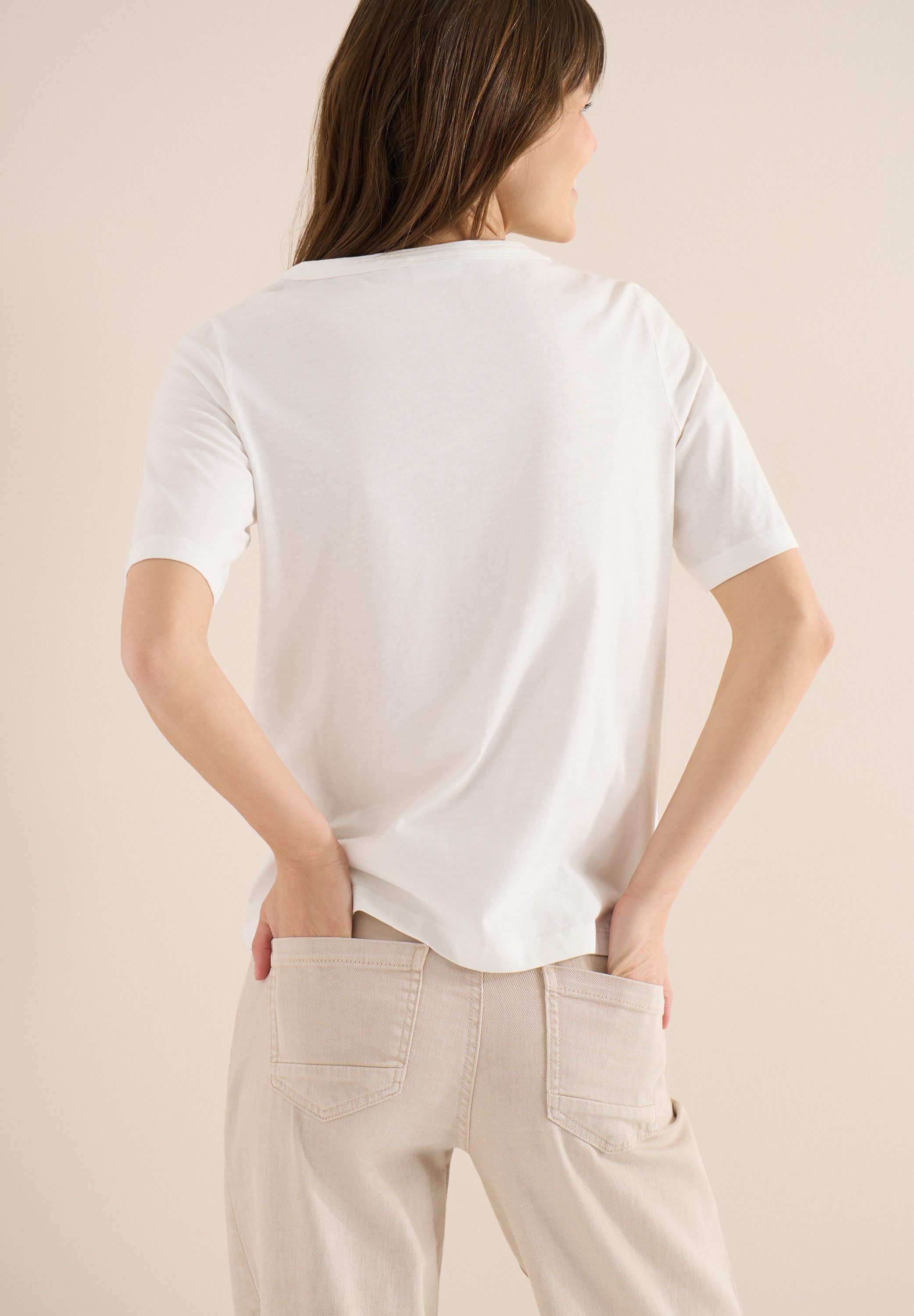 CECIL Kurzarmshirt aus weicher Baumwolle