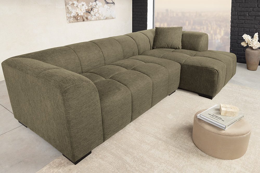 riess-ambiente Ecksofa CITY 240cm grün Strukturstoff günstig online kaufen