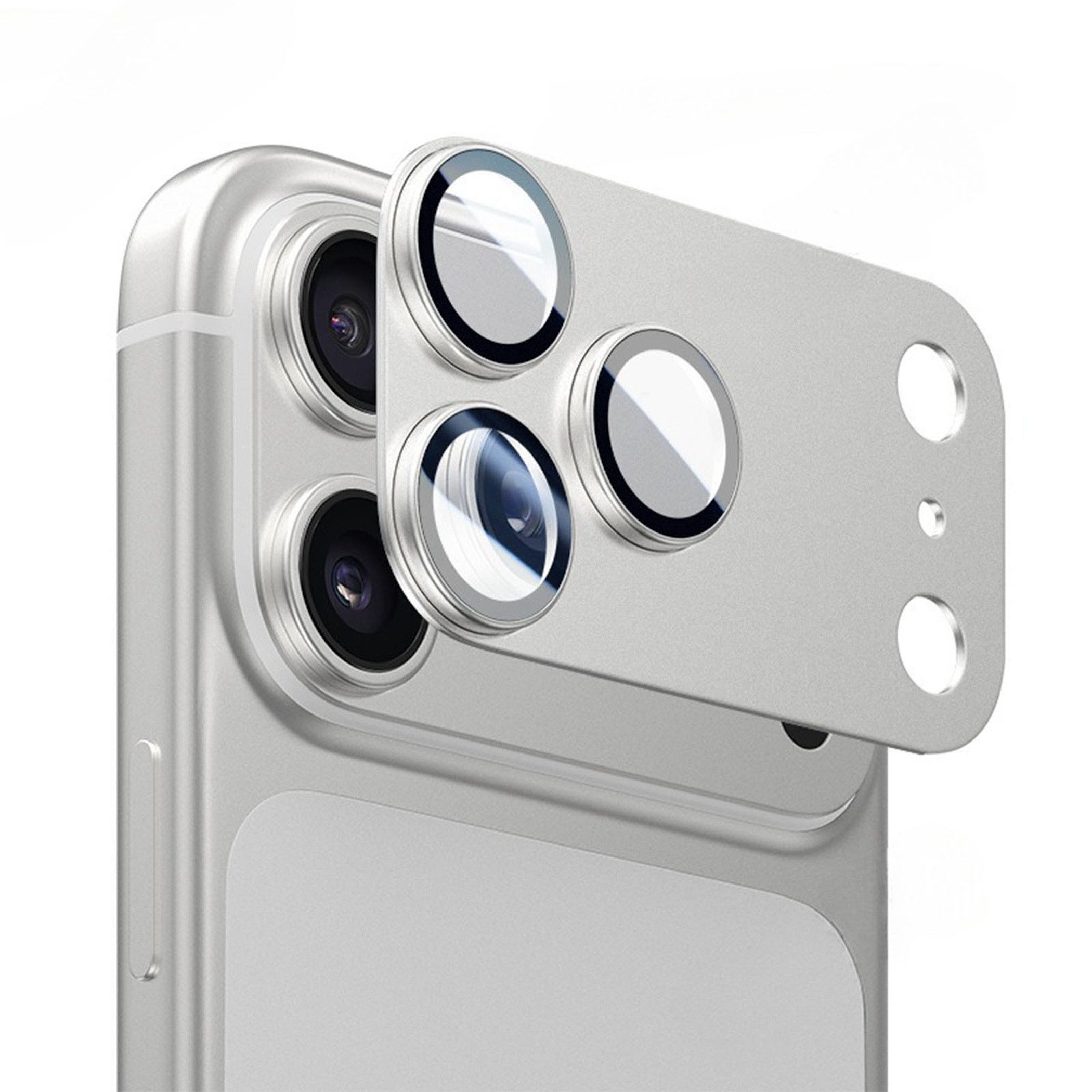 Wigento Kameraschutzglas Rück Kamera Schutz Glas 9H Apple iPhone 18 Pro Max Aluminium Silber für Apple iPhone 18 Pro Max, Aluminiumlegierung, hohe Lichtdurchlässigkeit, Anti-Fingerprint