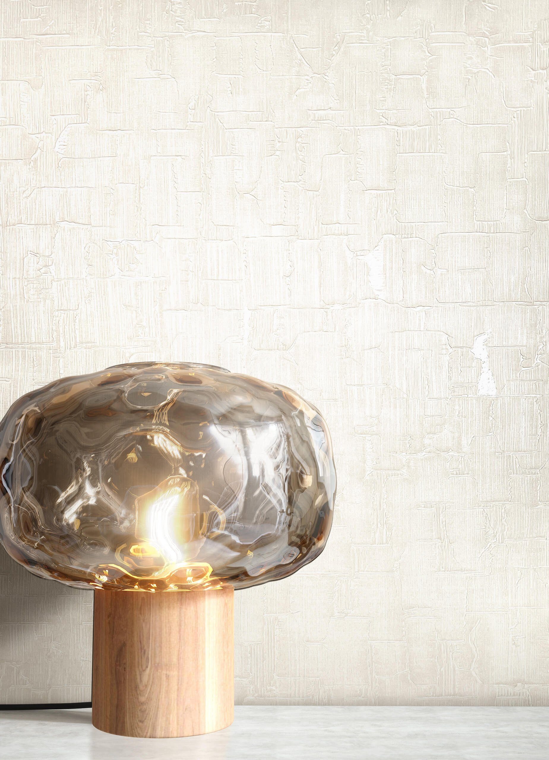 Newroom Vliestapete, Beige Tapete Glamour Leicht Glänzend - Creme Modern St günstig online kaufen