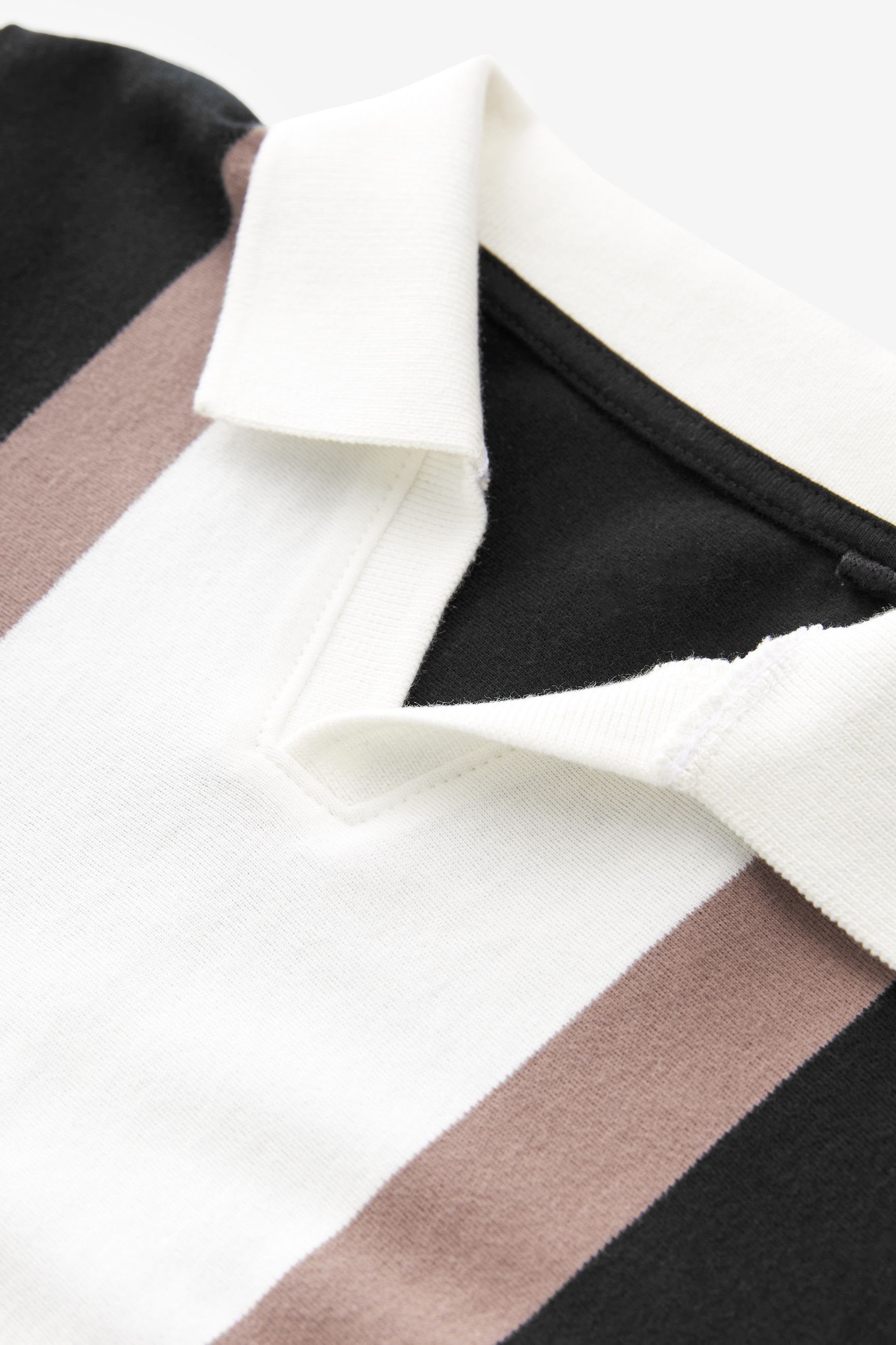 Poloshirt Next mit White/Black Kurzärmeliges (1-tlg) Reverskragen Poloshirt