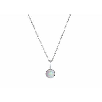 iz-el Silberkette Kette Silber Opal Halskette, 925 Sterling Silber