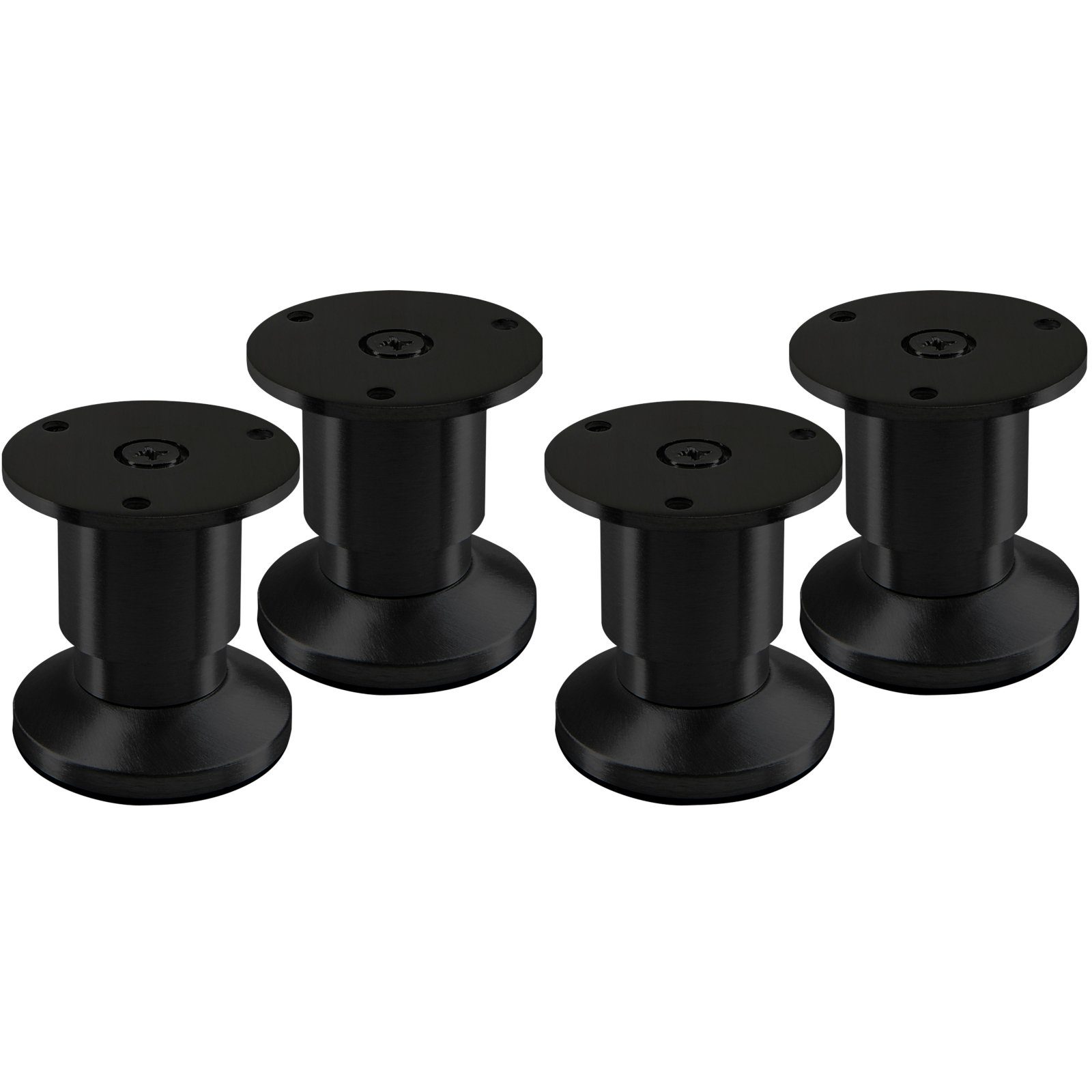 SO-TECH® Möbelfuß ALPHA, belastbar bis 250 kg, höhenverstellbar bis 15 mm, (4-St), Höhe 50 mm, Aluminium, Schwarz eloxiert